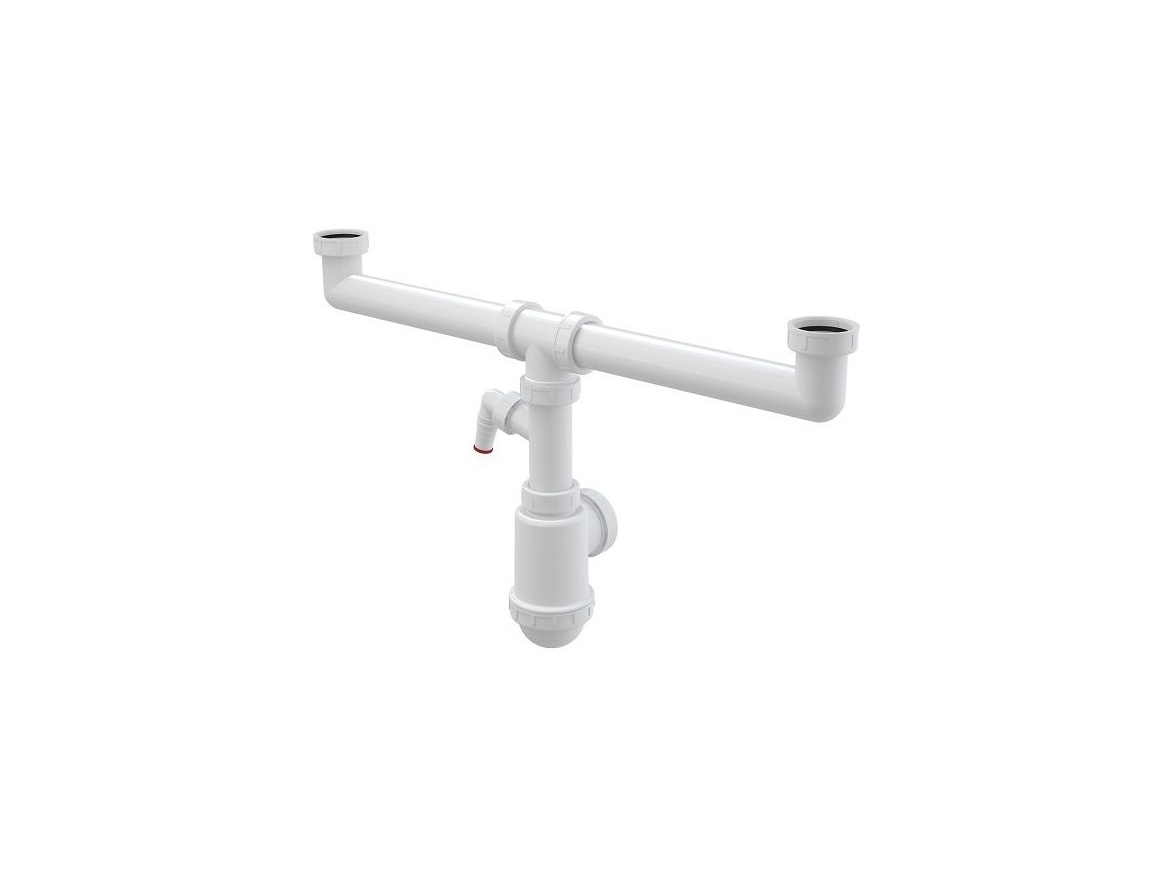 Alcadrain Dřezový sifon A448P bez výpusti G 6/4", odpad 40/50 mm, s přípojkou,  A448P-DN50/40