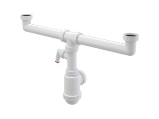 Kuchyňské dřezy –  Alcadrain Dřezový sifon A448P bez výpusti G 6/4", odpad 40/50 mm, s přípojkou,  A448P-DN50/40