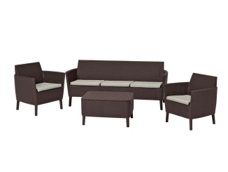 Zostavy –  Keter Zahradní set  Salemo 3 Seater Sofa - hnědá / béžová