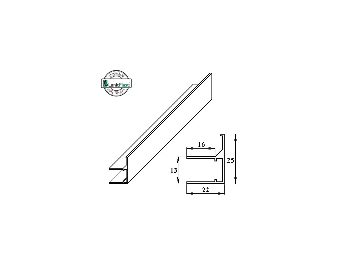 Ukončovací lišta Brett Martin AL-U s okapničkou 10 mm