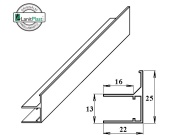 Ukončovací lišta Brett Martin AL-U s okapničkou 10 mm
