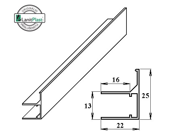 Ukončovací lišta Brett Martin AL-U s okapničkou 10 mm
