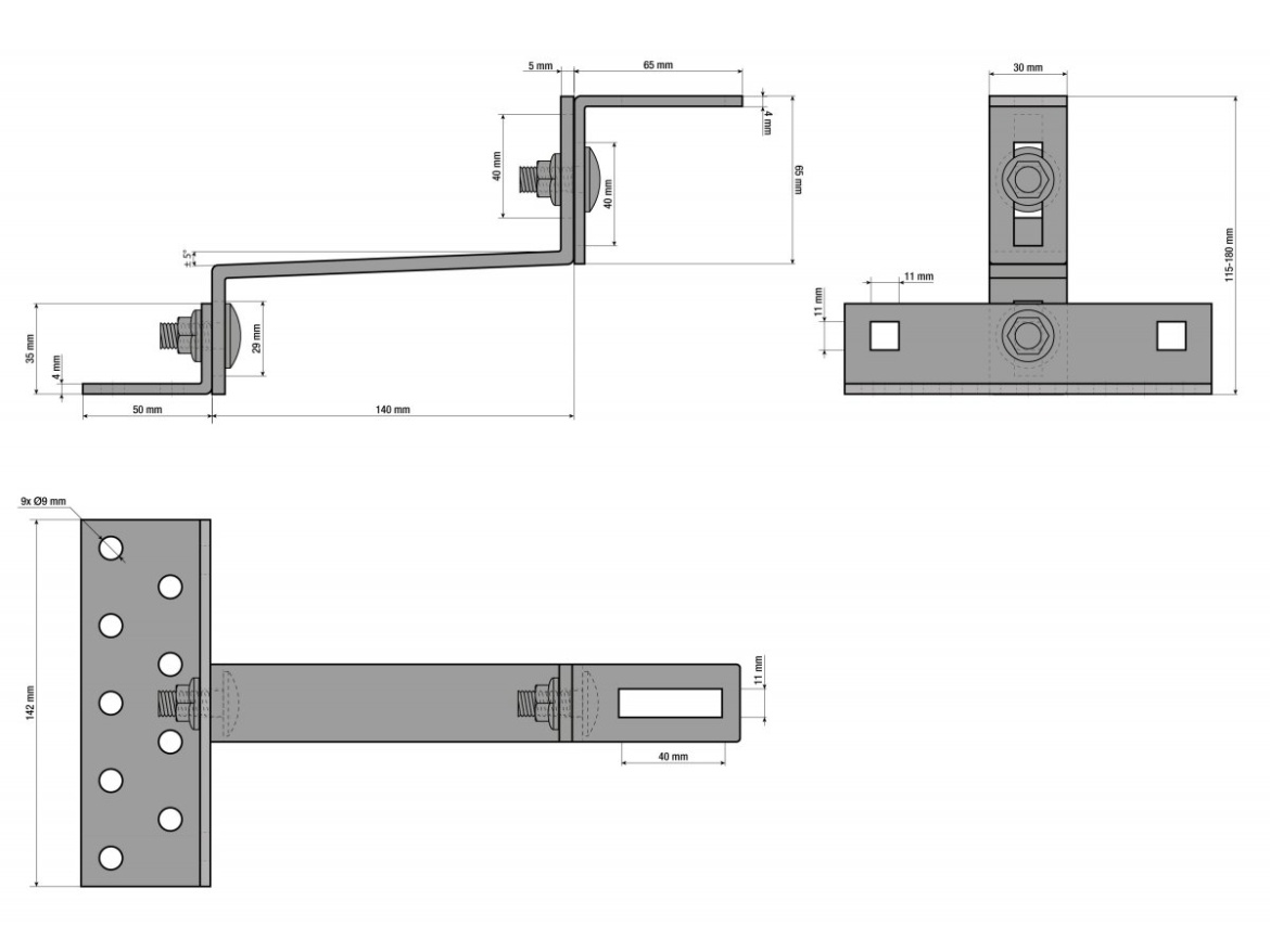 G21 Střešní hák  pro taškovou střechu, nastavitelný