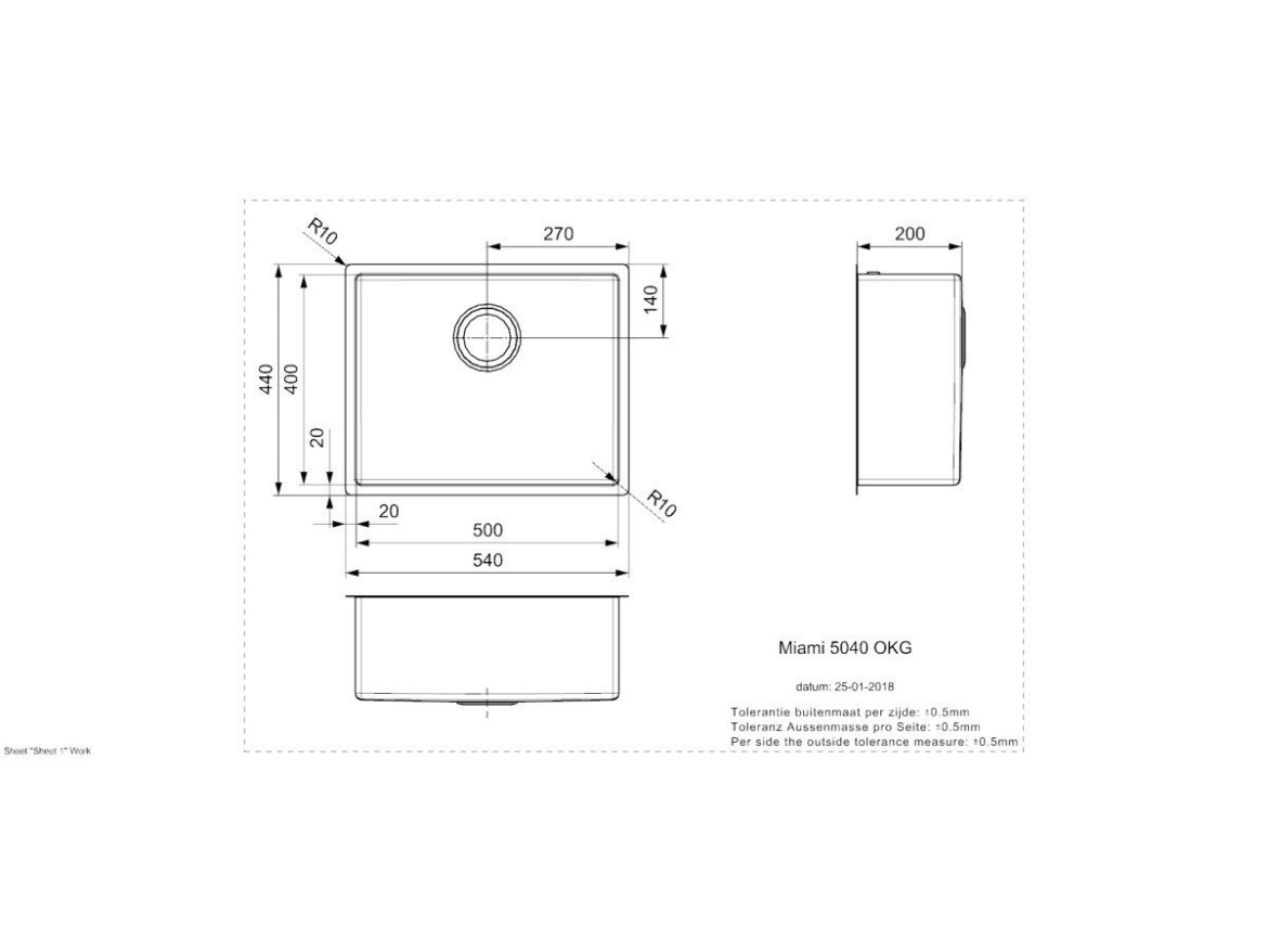 Kuchyňské dřezy Reginox SET Miami 500 Gun metal + baterie Crystal + příslušenství