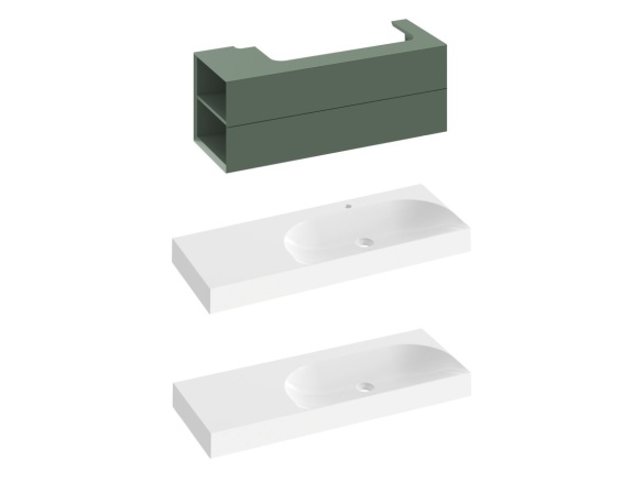 Ravak SD Lite 120 P skrinka pod umývadlo Grey Green