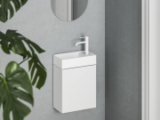 Ravak Umývadlo Veda Slim 40, s otvorom pre batériu, bez prepadu, čierna matná