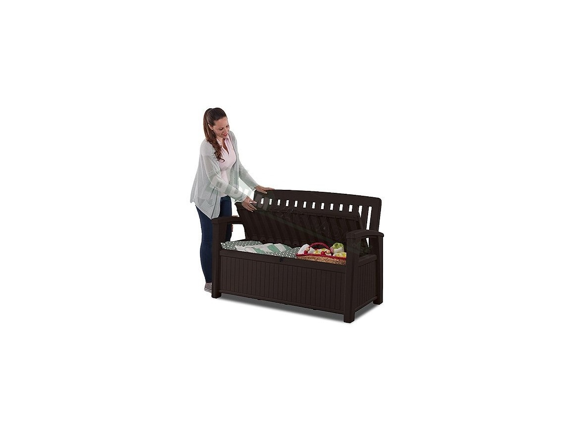 Keter Zahradní lavice Keter Patio 227 L - 138,6 x 63,5 x 88 cm - hnědá