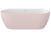 Ravak Vana Freedom Wall II Tec 170x87, volně stojící, Alabaster Pink/bílá, krytka odtoku bílá/černá/chrom