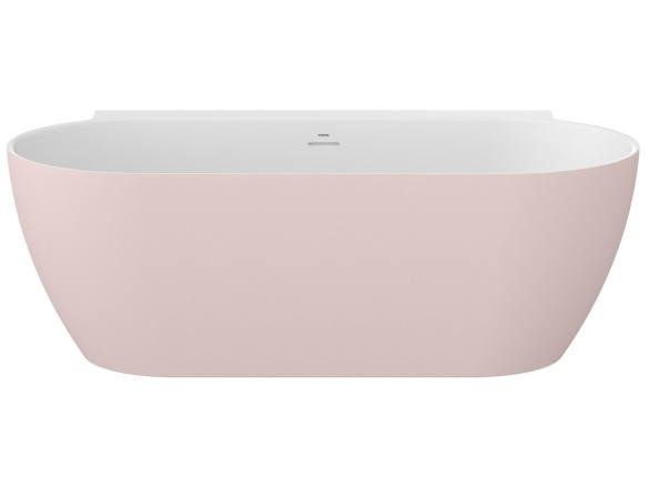 Ravak Vana Freedom Wall II Tec 170x87, volně stojící, Alabaster Pink/bílá, krytka odtoku bílá/černá/chrom