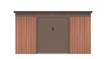 Plechový záhradný domček G21 GRAH 915 - 340 x 269 cm, hnědý