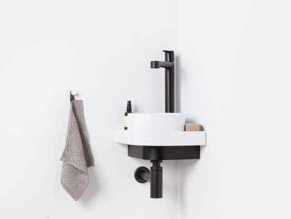 Ravak Umývátko Yard 28 C, s otvorem pro baterii, bez přepadu, černá matná