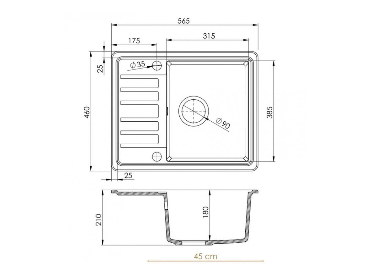Kuchyňské dřezy Granisil Bairo 565.5