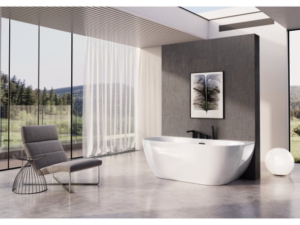 Ravak FL 026.20BLM Vanová stojánková 4-otvorová baterie se sprchovým setem, černá matná