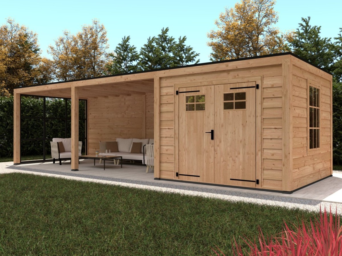 Tuindeco Flachdach Stavanger type L, zusammensetzung 4, unbehandelt