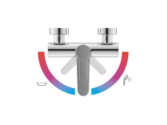 Ravak PU 022.00CR Vaňová nástenná batéria bez sprchového setu, chróm