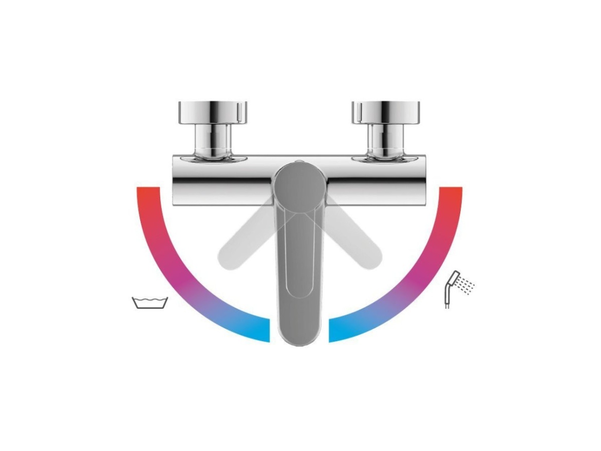 Ravak PU 022.20BL Vanová nástěnná baterie bez sprchového setu, černá