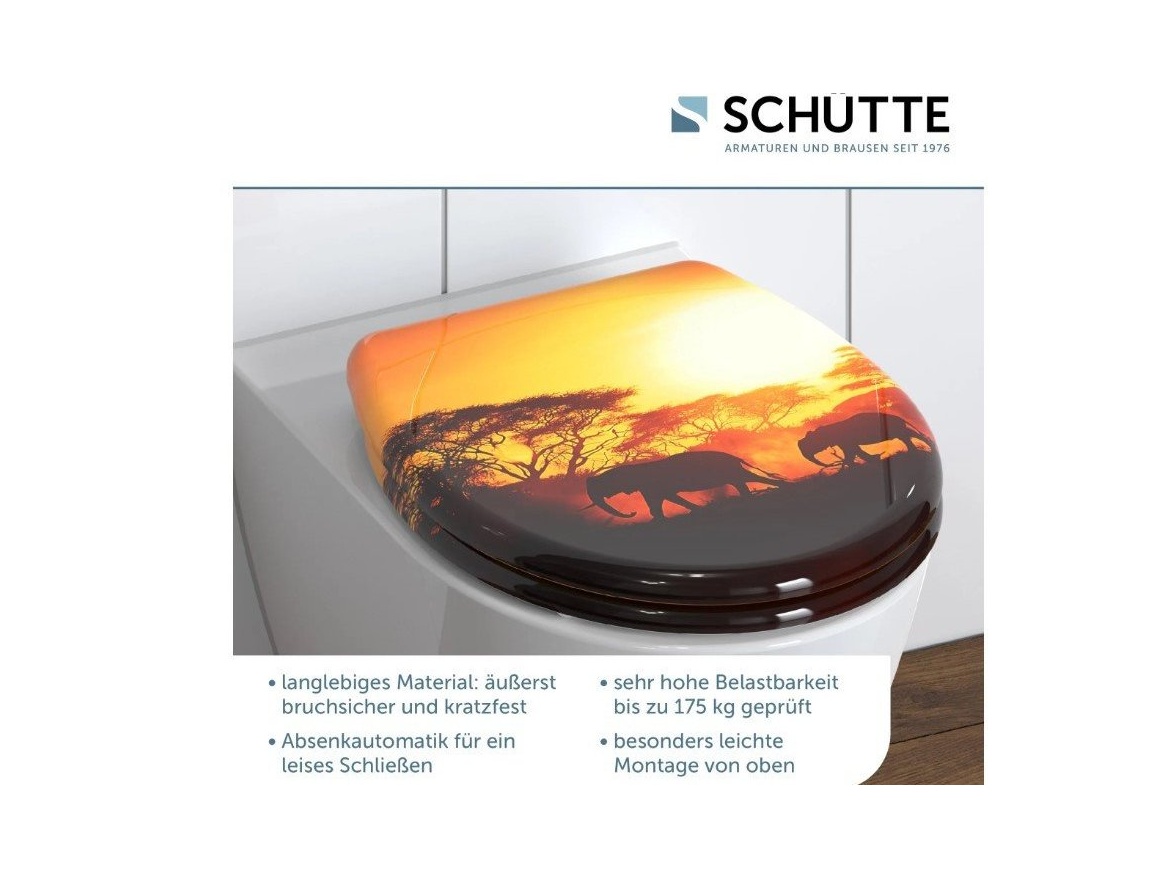 WC sedátka, záchodová prkna Schütte AFRICA | Duroplast, Soft Close