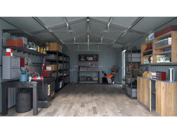 Kovová garáž 3,8 x 6 m so sedlovou strechou Antracit Riwall PRO RMCG 20x13 Anthracite