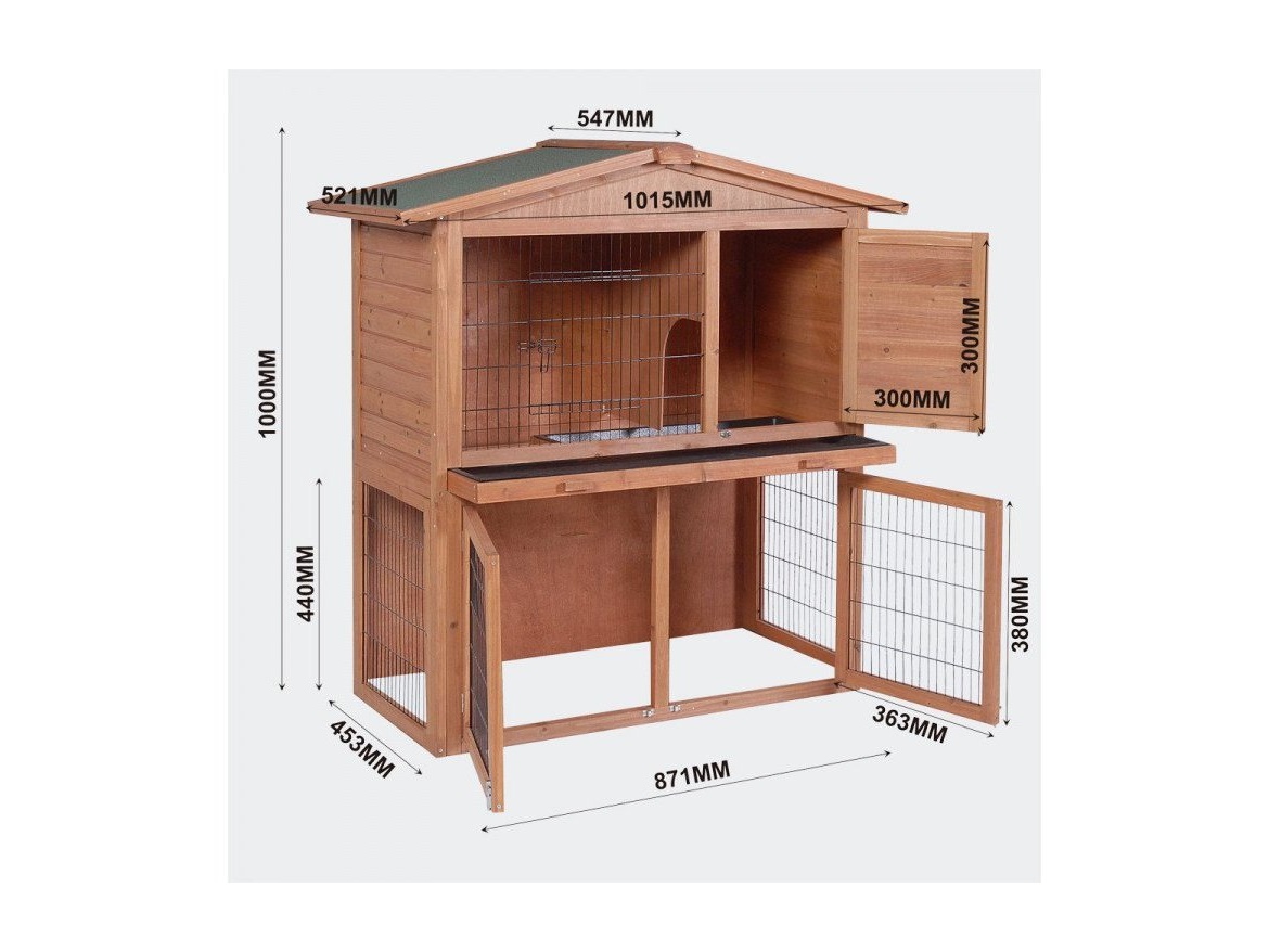 Scobax Dřevěná králíkárna HONGKONG, 870x450x1000 mm