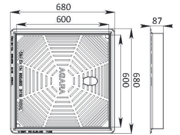 Hranatý poklop Heckl Agara