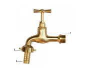 Bradas Zahradní vodovodní kohout - mosazný 1/2" x 3/4"