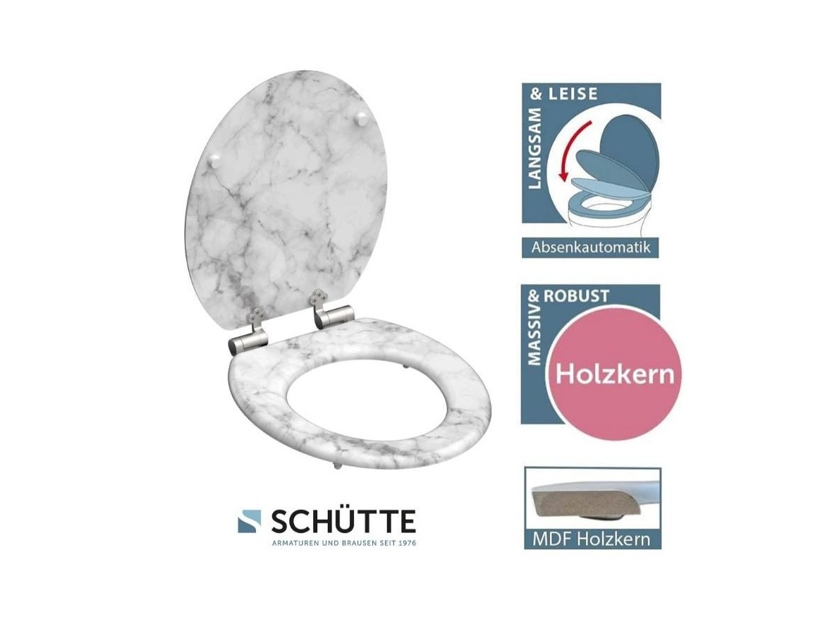 WC sedátka, záchodová prkna Schütte MARMOR STONE | MDF, Soft Close