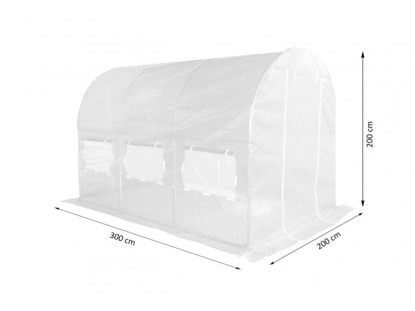 VespaGarden Zahradní fóliovník 2x3m VESPAGARDEN extra silný - 6m2 bílý + příslušenství