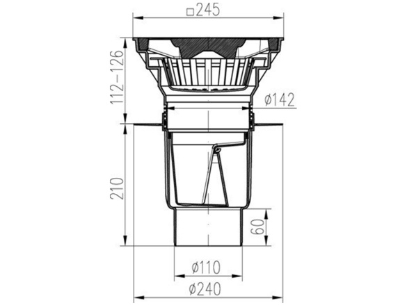 Vpusť Chuděj KVS 110/250