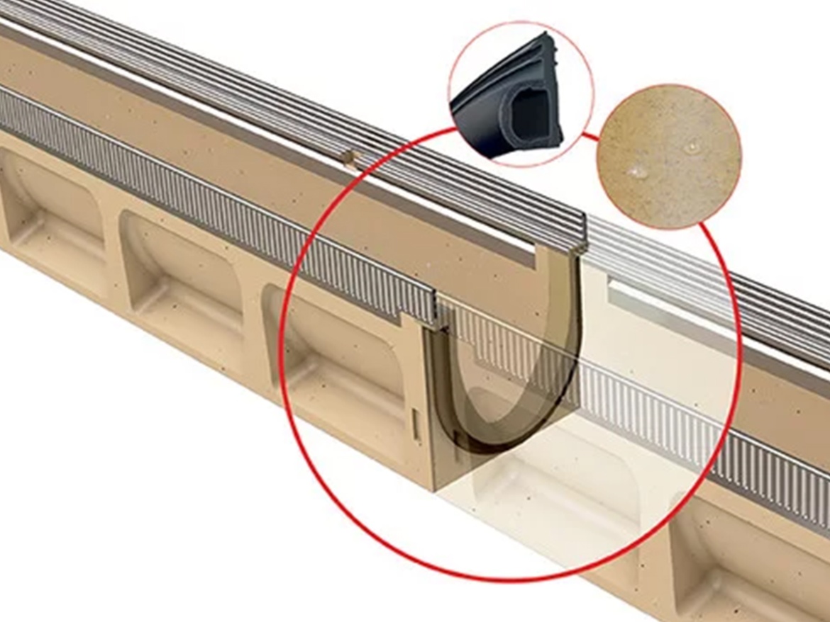 Plochý žlab ACO MultiDrain V200G/P (s těsněním)