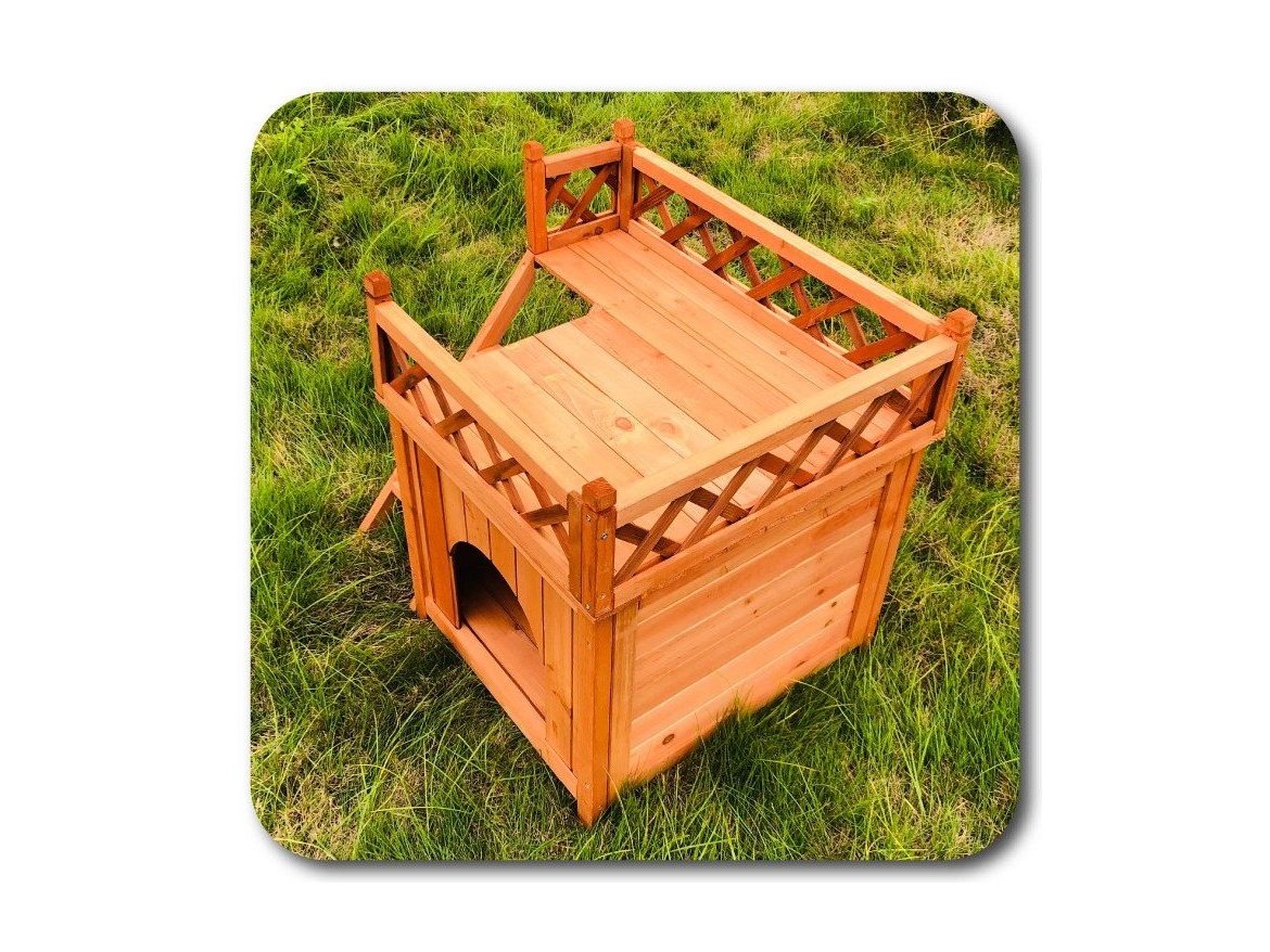 Scobax Villa ROSE | Dřevěný domeček pro mazlíčky - 72 x 58 x 64.5 cm