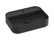 Ravak Umyvadlo Ceramic Slim Shelf R 55, s otvorem pro baterii, s přepadem, antracit