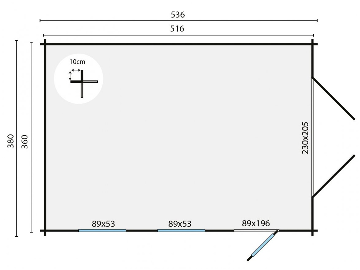 Tuindeco Marketta Garage | 44mm | impregnated green