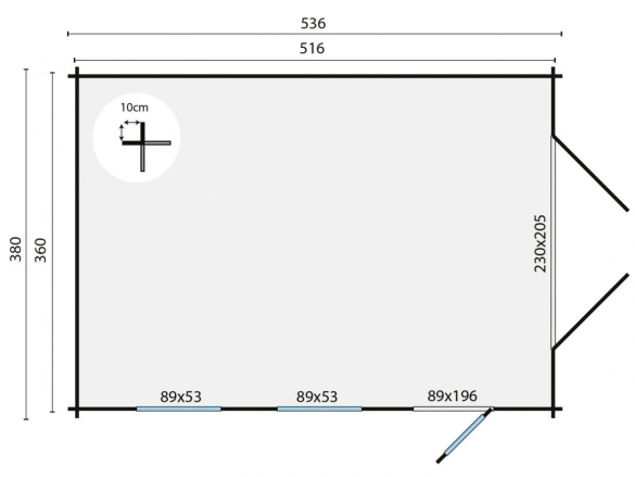 Tuindeco Marketta Garage | 44mm | impregnated green