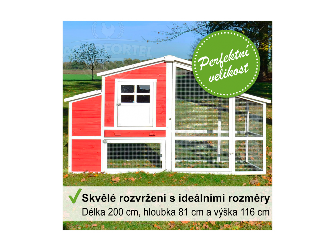 Kurník Scobax Dřevěný kurník ŘÍM, 2000x810x1160mm