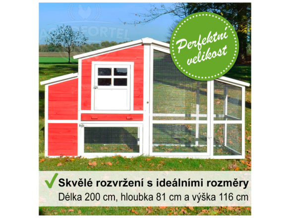 Kurník Scobax Dřevěný kurník ŘÍM, 2000x810x1160mm