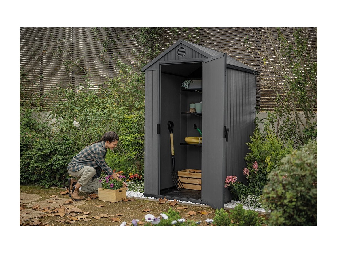 Műanyag kerti ház Keter Darwin 4 x 4 šedý, s podlahou