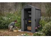 Plastový záhradný domček Keter Darwin 4 x 4 šedý, s podlahou