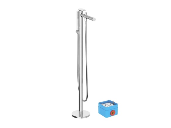 Ravak SG 080.00CR.RB07A Vaňová batéria do podlahy pre R-box, so sprchovým setom, chróm