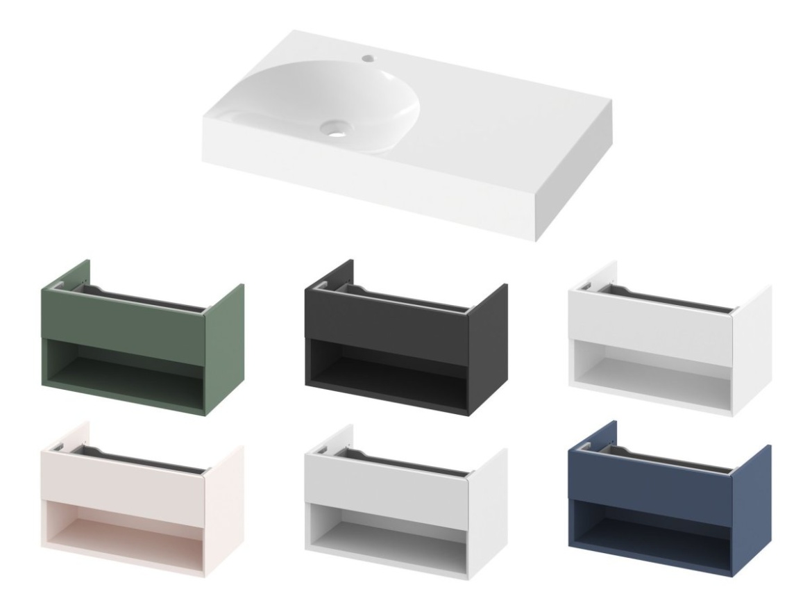 Ravak Umývadlo Lite 80/45 L, s otvorom pre batériu, bez prepadu