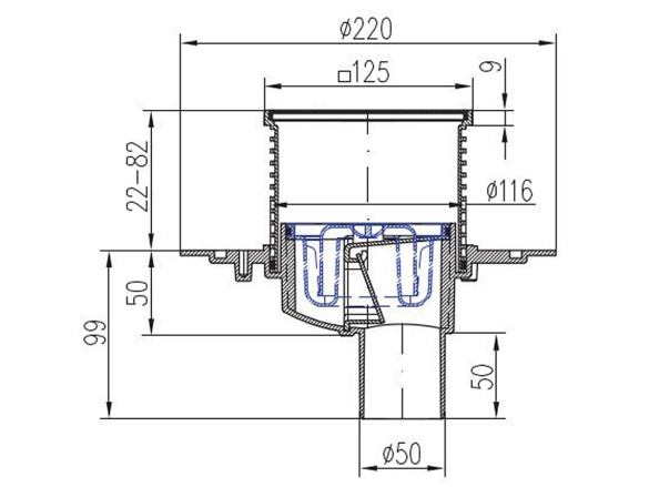 Vpusť Chuděj PVSU 50 (univerzální)