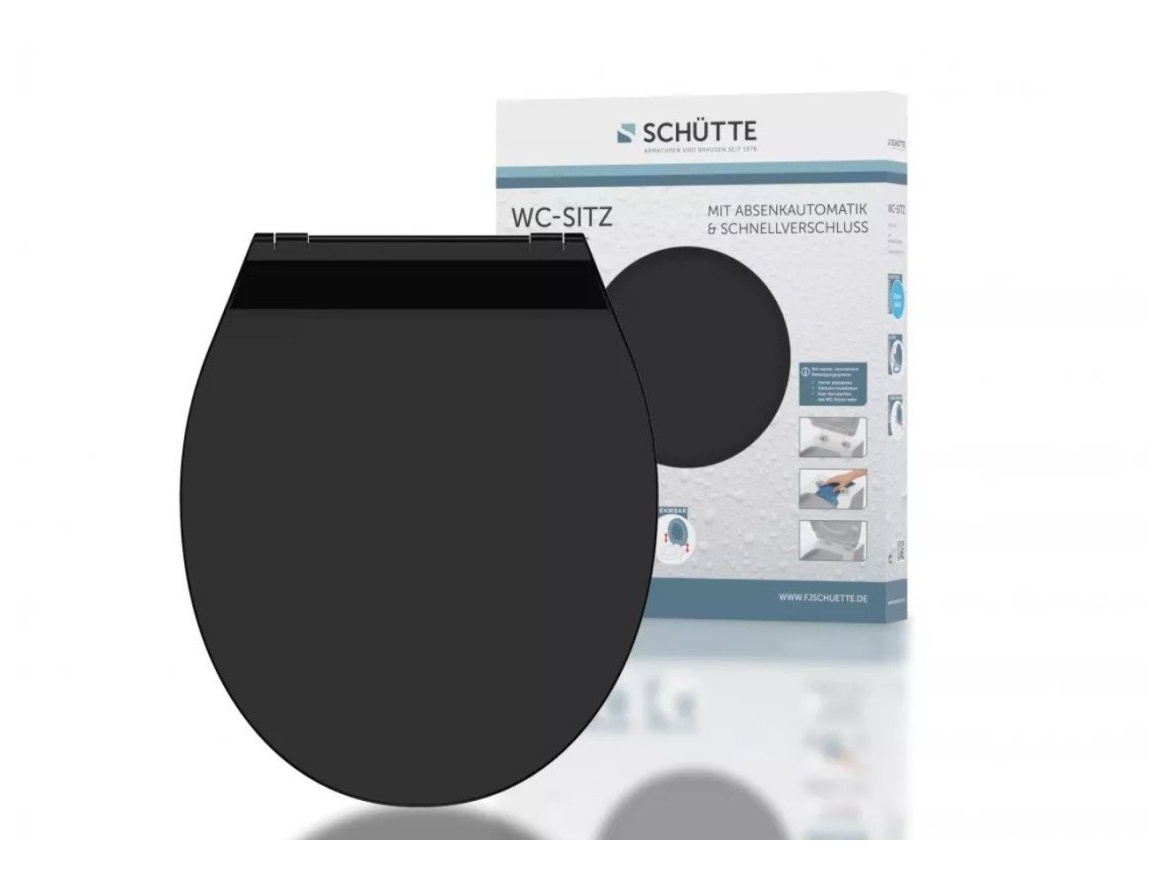 WC sedátka, záchodová prkna Schütte SLIM BLACK| Duroplast, Soft Close