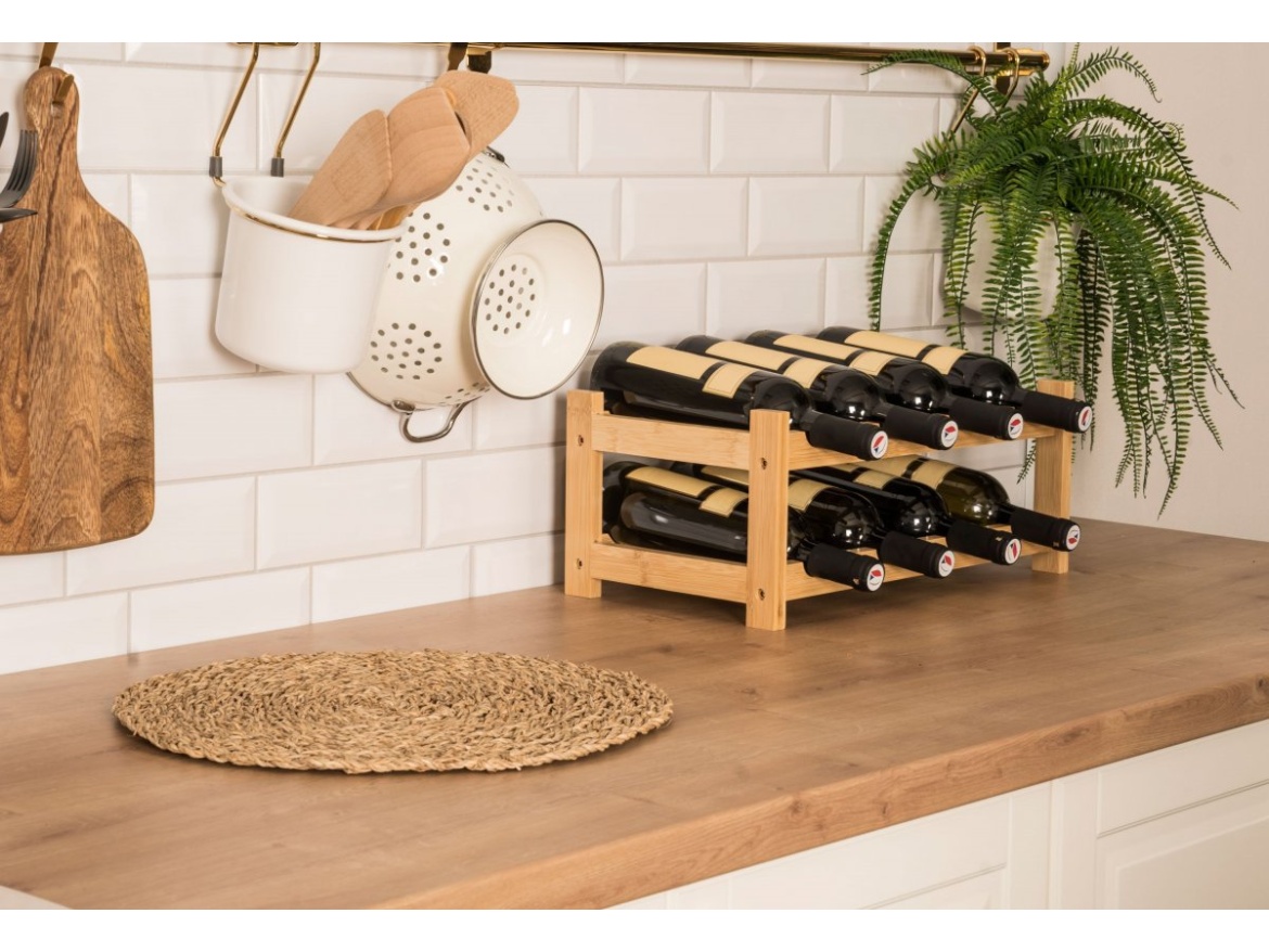 G21 Stojan na víno  na 8 lahví, bambusový