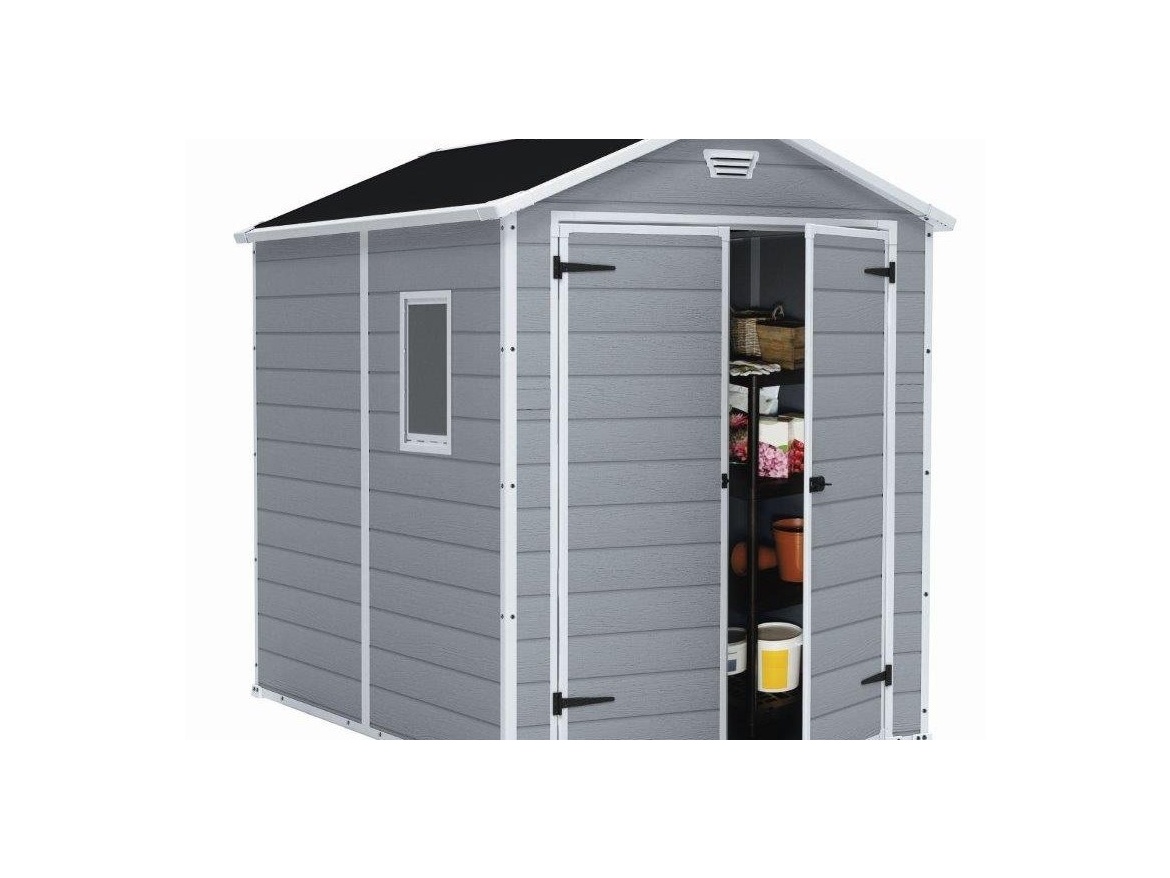 Keter Zahradní domek  MANOR 6 x 8 DD šedý / bílý, s podlahou, poškozený obal