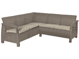 Kanapék –  Corfu Relax rohová pohovka grafitová cappuccino