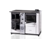 Termomont Sporák na tuhá paliva s výměníkem TEMY PRO P 25 s troubou - bílý, pravý