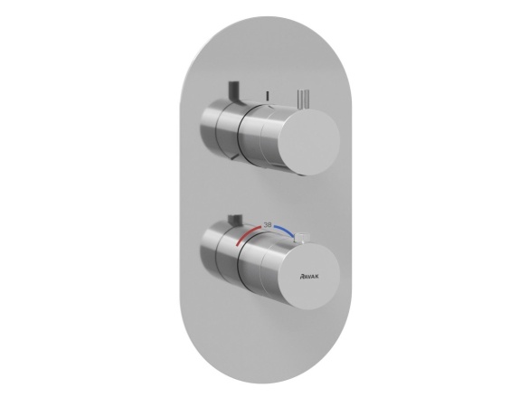 Ravak ES 067.20GB.O3.RB07C Termostatická podomítková baterie 3-cestná bez tělesa, Graphite Brushed