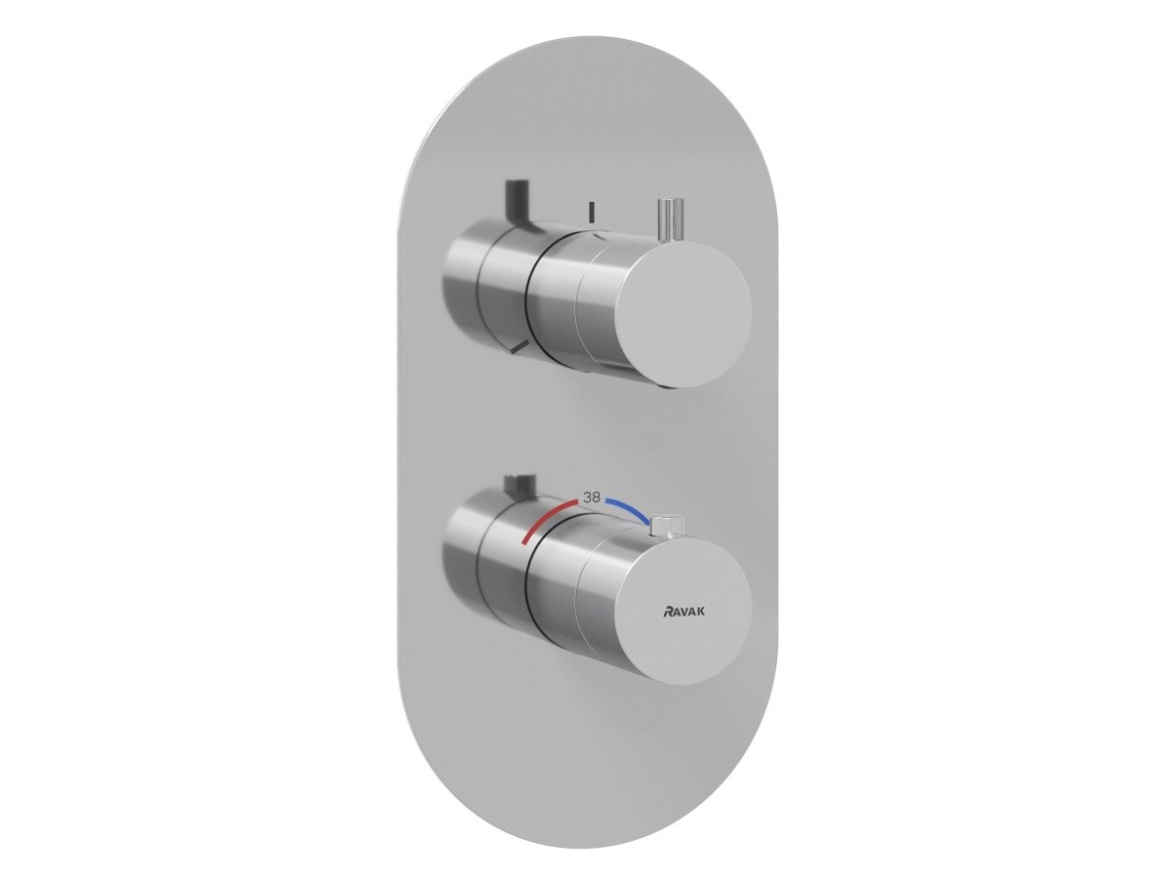 Ravak ES 067.60RGB.O3.RB07C Termostatická podomietková batéria 3-cestná pre R-box, Rose Gold Brushed