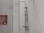 Ravak SG 091.10WHM Sprchový stĺp s termostatickou batériou, posuvný, so sprchovým setom, biela matná