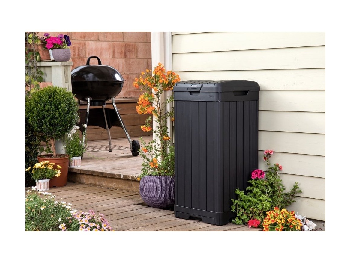 Keter Zahradní odpadkový koš  Baltimore 125 L - 41 x 41 x 87,4 cm - černý