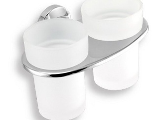 Doplňky –  Novaservis Držák kartáčků a pasty dvojitý Metalia 11, sklo/chrom, , 0157,0